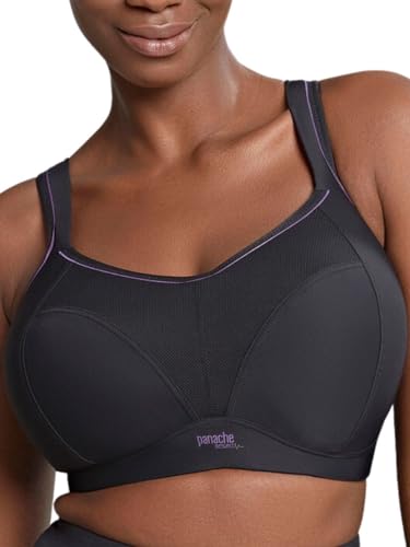 Panache Damski biustonosz sportowy z fiszbinami, Czarny, 75D