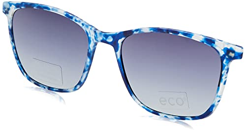 MODO & ECO Damskie okulary przeciwsłoneczne Yamuna Clip on, niebieskie, wzór żółwia, 66, Niebieski, wzór żółwia