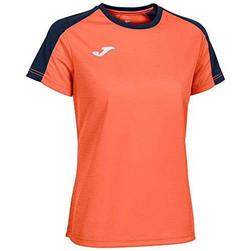 Joma Eco Championship T-shirt damski z krótkim rękawem, pomarańczowy neonowy/granatowy, M