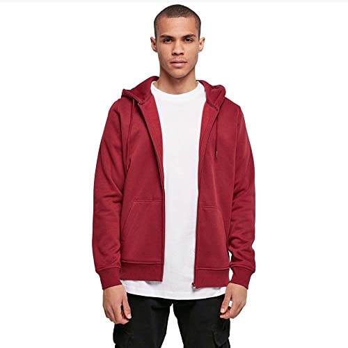 Build Your Brand Męska kurtka Heavy Zip Hoody bluza z kapturem z zamkiem błyskawicznym, bluza z kapturem dla mężczyzn w wielu kolorach, rozmiary S - 5XL, burgundowy, M