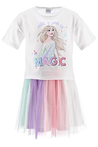 Disney Esemble2 Pcs Spódnica Tshirt Set, Biały, 8Y Dziewczyna, biały, 8 lat