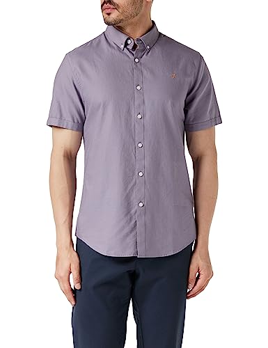 Farah Koszula męska Brewer Slim Fit Cotton Oxford, Pyłoszczelny fioletowy, L