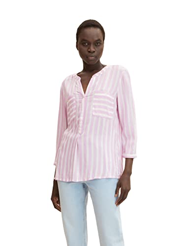 TOM TAILOR Damski bluzka w paski 1034672, 27215 - Lilac White Vertical Stripe, 38