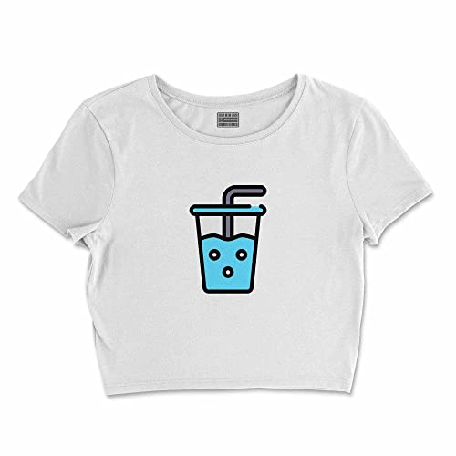 Bona Basics, Koszulka damska z nadrukiem cyfrowym,%100 bawełna, biała, casualowa, topy damskie, rozmiar: XL, biały, XL Krótki