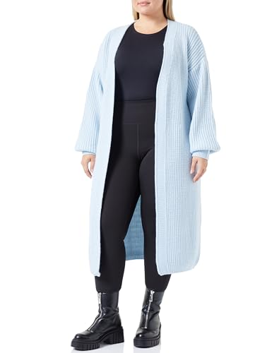 NAEMI Damski długi kardigan 25825306-NA01, jasnoniebieski, XS/S, jasnoniebieski, XS-S