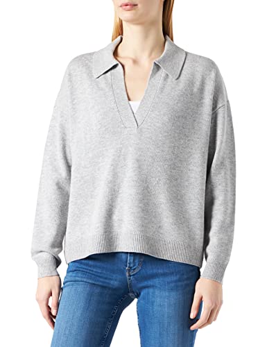 s.Oliver BLACK LABEL Sweter damski z długim rękawem, Regular Fit, szary, 42 PL
