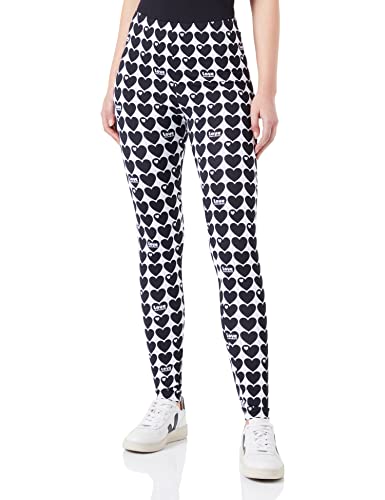 Love Moschino Legginsy Damskie Spodnie Casual, Biały czarny, S