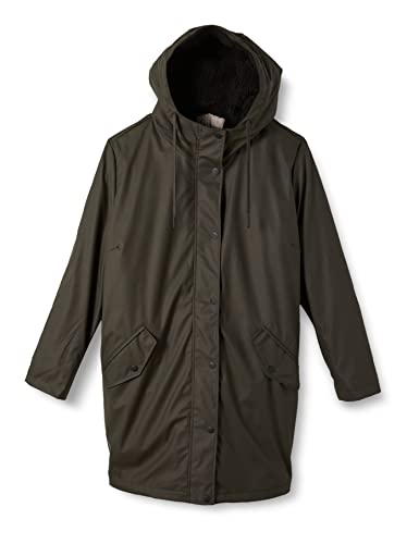ONLY Carmakoma Damska kurtka przeciwdeszczowa Carsally Raincoat OTW, Peat/Detail:BLACK TEDDY, S