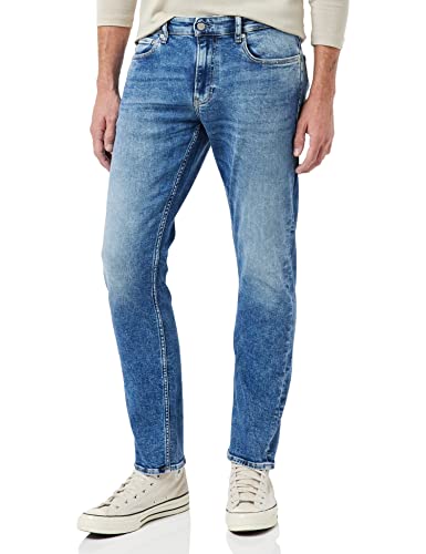 Calvin Klein Jeans Spodnie męskie Slim, Dżinsowa średnia, 30W / 34L