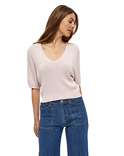 Desires Damski sweter z krótkim rękawem Geisha Rib, Kołyska różowa, S