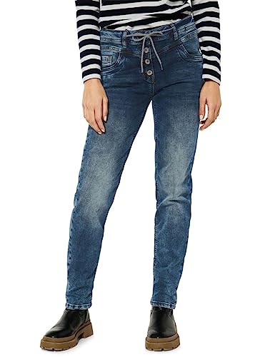 Cecil Damskie spodnie jeansowe B375937, luźne, mid Blue wash with tinting, W33/L30, Mid Blue Wash With Tinting, 33W / 30L