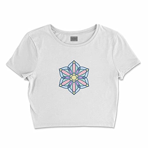 Bona Basics, Koszulka damska z nadrukiem cyfrowym,%100 bawełna, biała, casualowa, topy damskie, rozmiar: L, biały, L Krótki