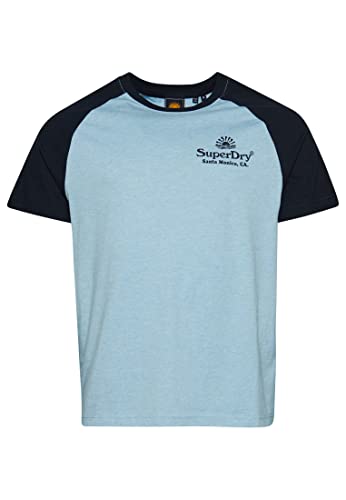 Superdry Koszulka męska z nadrukiem, Stone Blue Marl/Eclipse Navy, XL