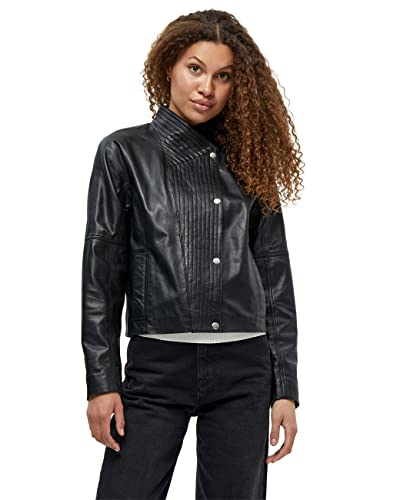 Minus Damska kurtka skórzana Miria, czarna, 10