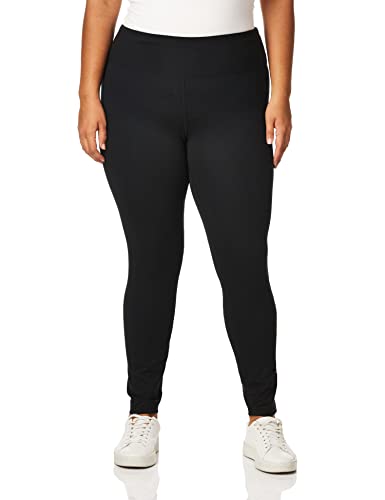 Juicy Couture Damskie legginsy z wysokim stanem z logo Performance, Soczysty czarny, L