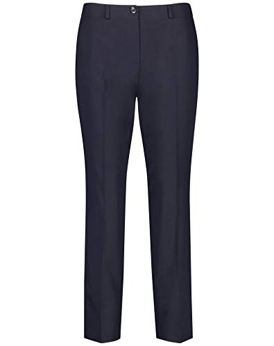 GERRY WEBER Damskie spodnie z fałdkami do prasowania klasyczne dopasowanie spodnie do garnituru, niebieski, 34 Kr�tki