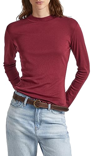 Pepe Jeans Koszulka damska Charlene, Czerwony (bordowy), M