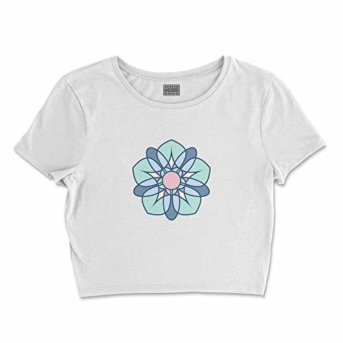 Bona Basics, Damski T-shirt basic, z nadrukiem cyfrowym, 100 bawełny, biały, swobodny, damski top, rozmiar: L, biały, L Krótki