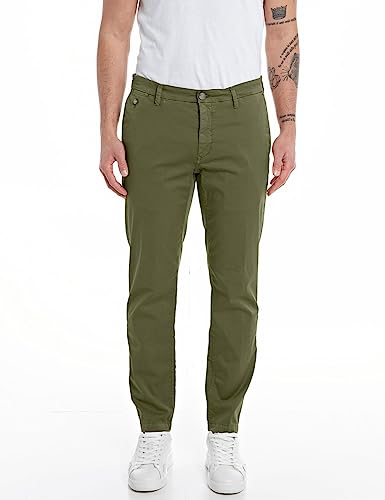 Replay Benni X-lite Plus spodnie męskie, 936 Mud Green, 36W / 32L