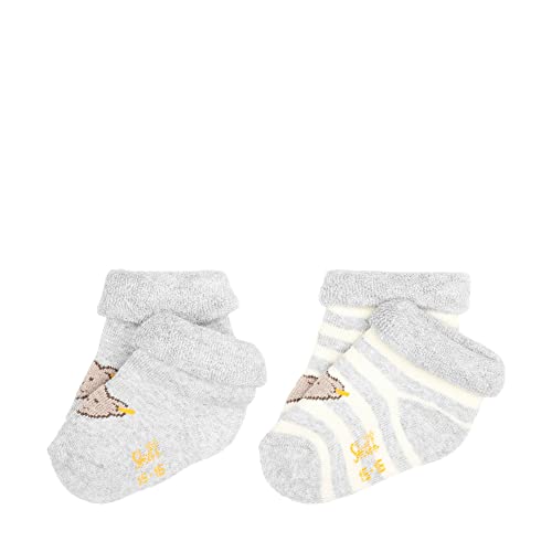 Steiff Skarpety do sneakersów, uniseks, 2 sztuki w opakowaniu GOTS, Soft Grey Melange, 16 EU