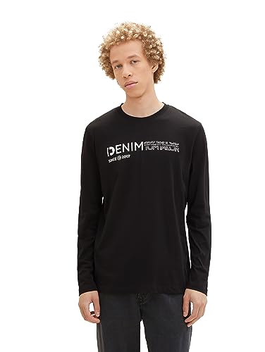 TOM TAILOR Denim Koszulka męska z długim rękawem, 2999 - Black, L