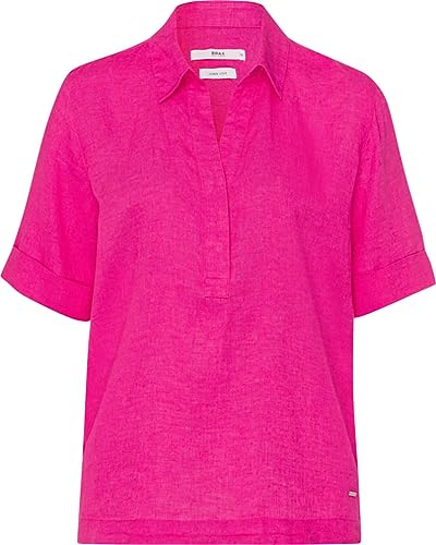 BRAX Damski styl VIO 100 LI Linen Uni bluzka, Flush, 44, Flush, 44