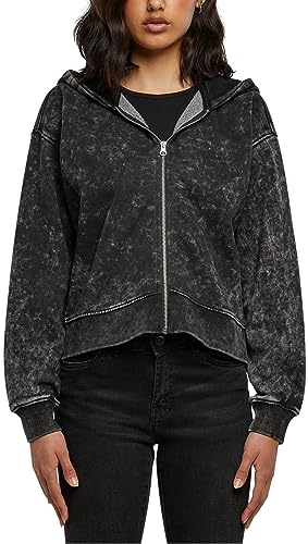 Urban Classics Damska bluza z kapturem z zamkiem błyskawicznym, czarny, XXL