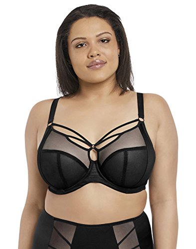 Elomi Damski biustonosz z fiszbinami Sachi Strappy Plunge, przezroczysty, Czarny, 85G