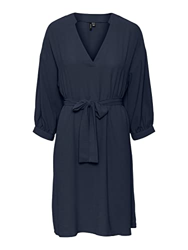 VERO MODA Women's VMPYE 3/4 ABK Dress WVN BTQ GA sukienka, granatowy blezer, XS, granatowy blezer, XS
