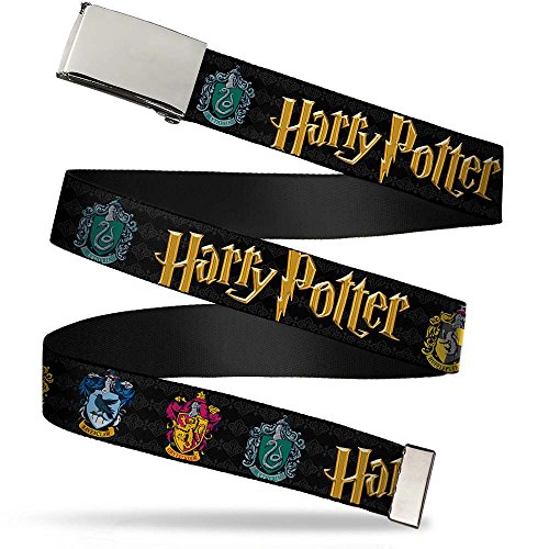 Buckle-Down Pasek, Harry Potter Hufflepuff/Ravenclaw/Gryffindor/Slytherin Herb czarny, 3 cm Szeroki-107 cm spodni