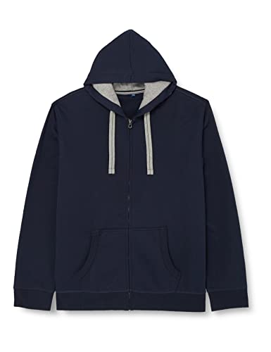 HRM Męska kurtka z kapturem I Premium bluza z kapturem męska z kontrastową wyściółką wewnętrzną, basic Hoodie z zamkiem błyskawicznym, wysokiej jakości i ekologiczna odzież męska, grantowy, XXL