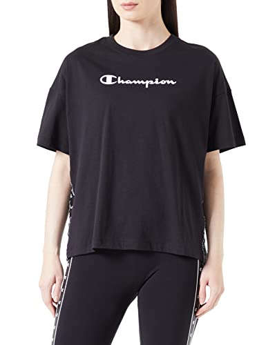 Champion Damska koszulka Legacy Tape 2.0 Boxy S/S, czarna, L