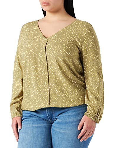 edc by ESPRIT Bluzka z nadrukiem LENZING™ ECOVERO, 318/Leaf Green 4, XS