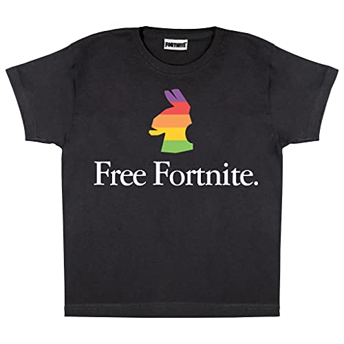Free Fortnite Tęczowa koszulka dziewczęca czarna 170 | Pomysł na prezent dla graczy, Top