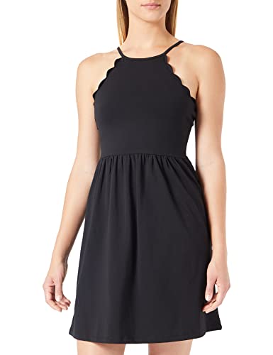 ONLY Damska sukienka z dżerseju Onlamber Strap Scallop Short Dress Ay Nn, czarny, XL