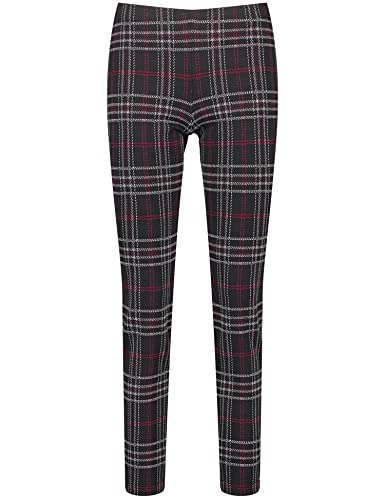 GERRY WEBER Edition Damskie spodnie slim fit, szare/liliowe/różowe kratki, 42