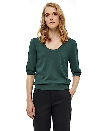 Minus Damska koszulka z dzianiny Pam Scoop Neck Half Sleeve, 4112 Dżungla Zieleń, XL