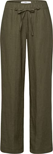 BRAX Damskie spodnie lniane, kolor khaki, W26/L34, Khaki, 26W / 34L