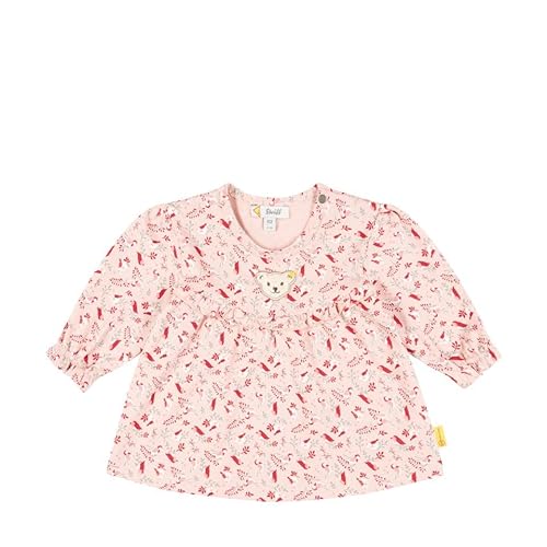 Steiff Dziewczęca bluzka z długim rękawem z falbankami, wzór kwiatowy, Mellow Rose, 62 cm