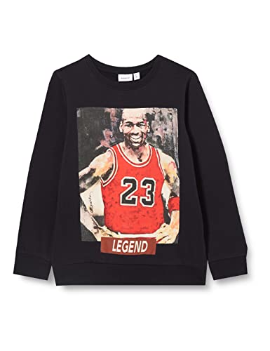 NAME IT Chłopięca bluza Nkmadit Sidmaurer Sweat Box Bru Sky, czarny, 122-128