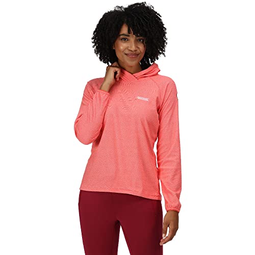 Regatta Damska bluza z kapturem WMNS Montes, neonowa brzoskwiniowa/biała, 12