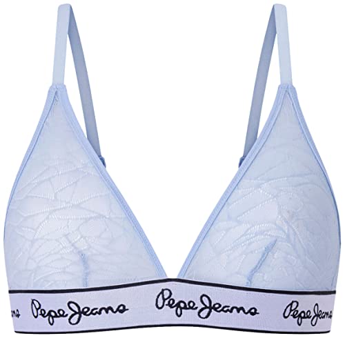 Pepe Jeans Damski biustonosz siatkowy, Niebieski (niebieski), M