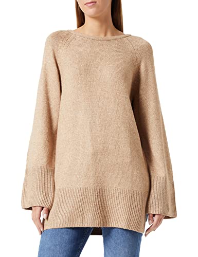 TOM TAILOR Damski Sweter Longstyle 1032628, 30263 - Soft Light Camel Melange, XL