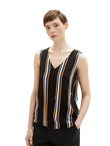 TOM TAILOR Denim Damska 1038437 bluzka, 32609-Black Multicolor Stripe, S, 32609 - Black Multicolor Stripe, S