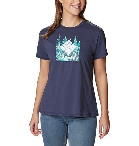 Columbia Damska koszulka z krótkim rękawem Sun Trek Graphic T-Shirt, Nocturnal, Gem Iceblooms, S, Nocturnal, Gem Iceblooms, S