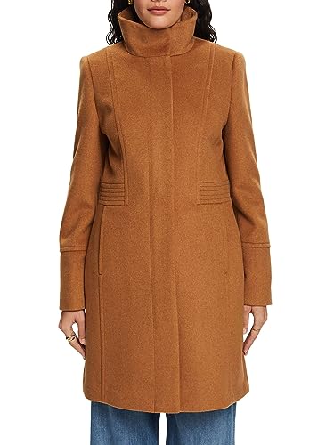 ESPRIT Z recyklingu: płaszcz z wełną, Caramel, XS