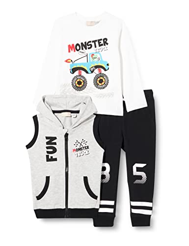 chicco Chłopcy Completo Tuta 3 Pezzi: Kamizelka, T-shirt E Pantaloni. 3-częściowy zestaw garniturów: kamizelka, koszulka i spodnie., 099, 74 cm