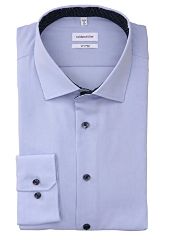 Seidensticker Męska koszula z długim rękawem, niebieska, normalna