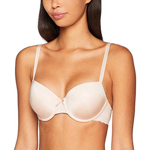 s.Oliver Damski biustonosz z gładkimi miseczkami i koronkowym obszyciem, beżowy (Nude 4620), 70E