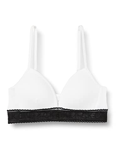 Calvin Klein Damski trójkątny biustonosz koronkowy, biały, 8-10 lat